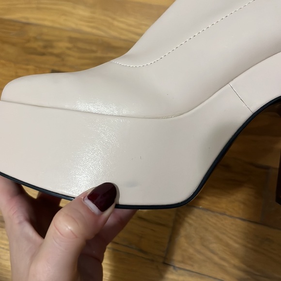 NWOT ZARA 6.5 Tan platform booties - Picture 4 of 6